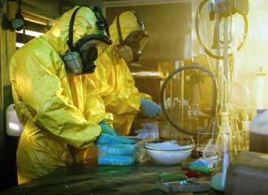 two persons working in a lab
